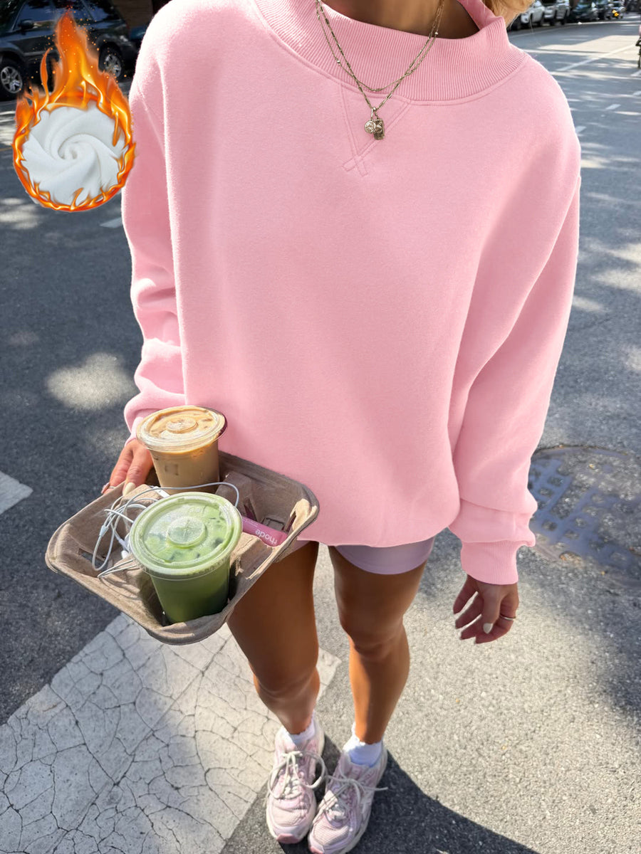 50% viscose, 50% polyester Care instructions: Machine wash cold sweatshirt in Pink with oversized silhouette