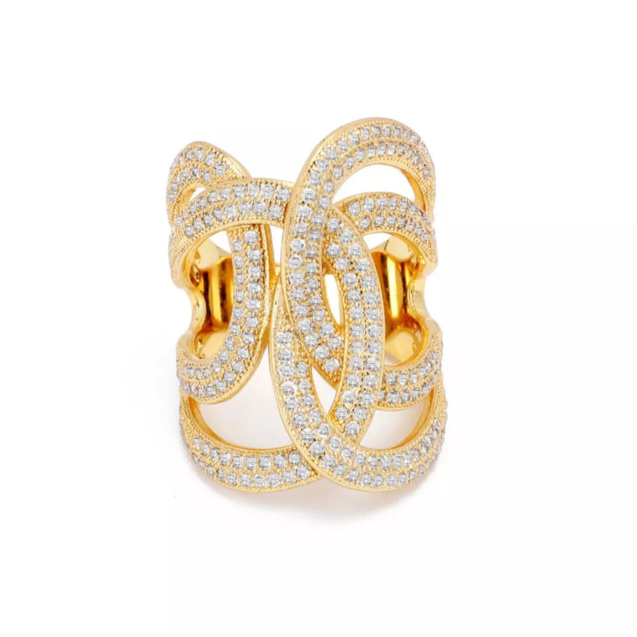 ring in Gold with geometric and 18K gold-plated