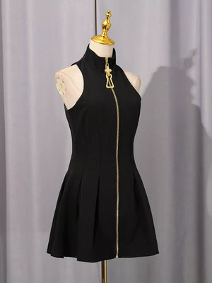 Zip Up Sleeveless Mini Dress option 5