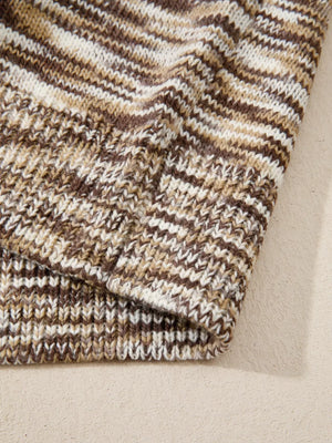 Horseshoe Knit Sweater Vest in brown and cream stripe pattern, acrylic knit.