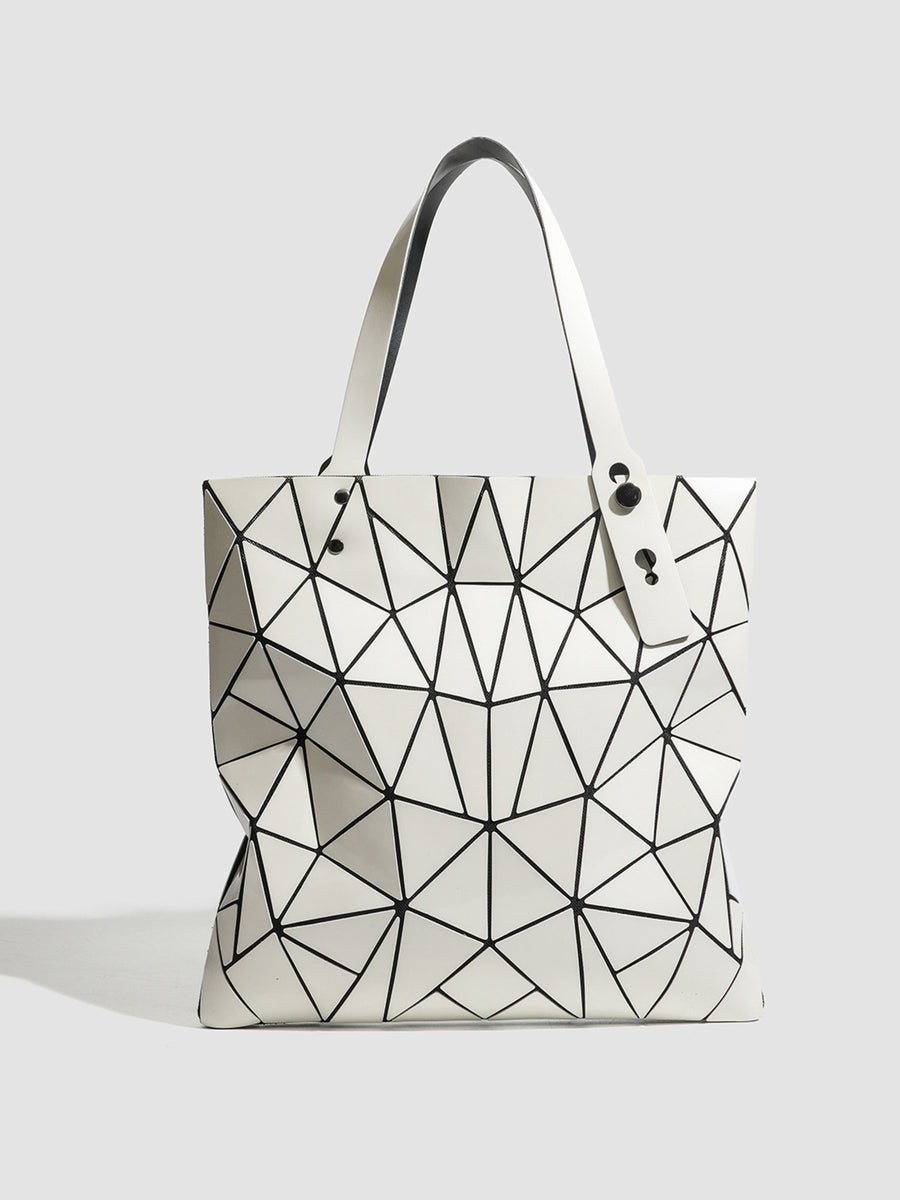 handbag featuring geometric in Black with PVC Imported Size &amp texture