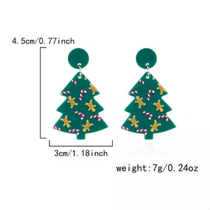 earrings featuring christmas-themed in Dark Green with Acrylic Care instructions: 1 texture