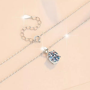925 sterling silver,Moissanite Carat weight: 2ct Care instructions: Avoid wearin necklace in Silver with regular silhouette
