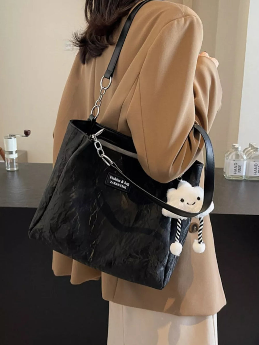 Black with Pu Leather Shoulder Bag