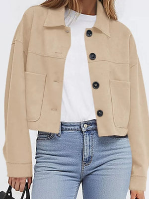 Caramel relaxed jacket with collared