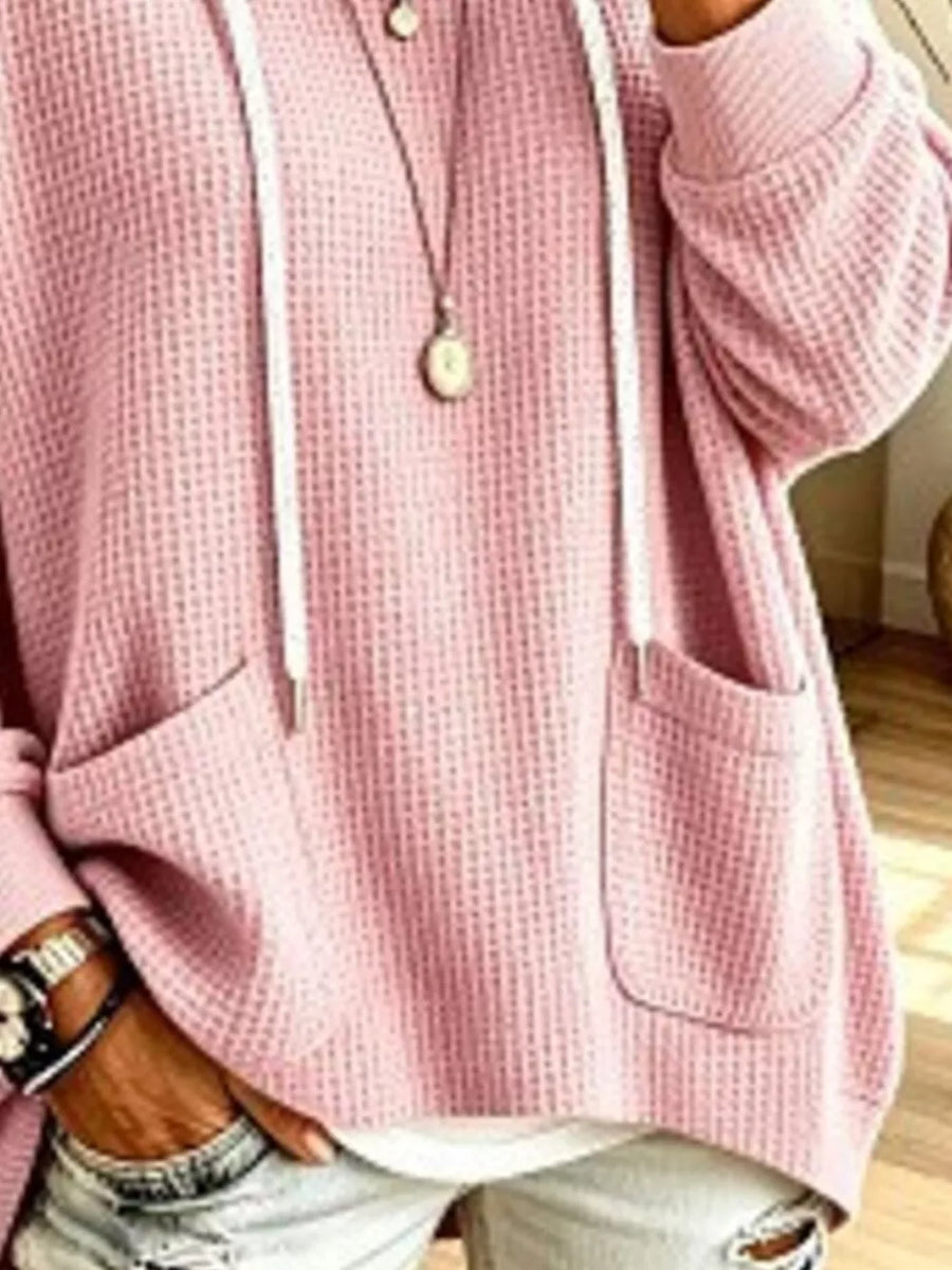 fuchsia relaxed pullover hoodie with hooded
