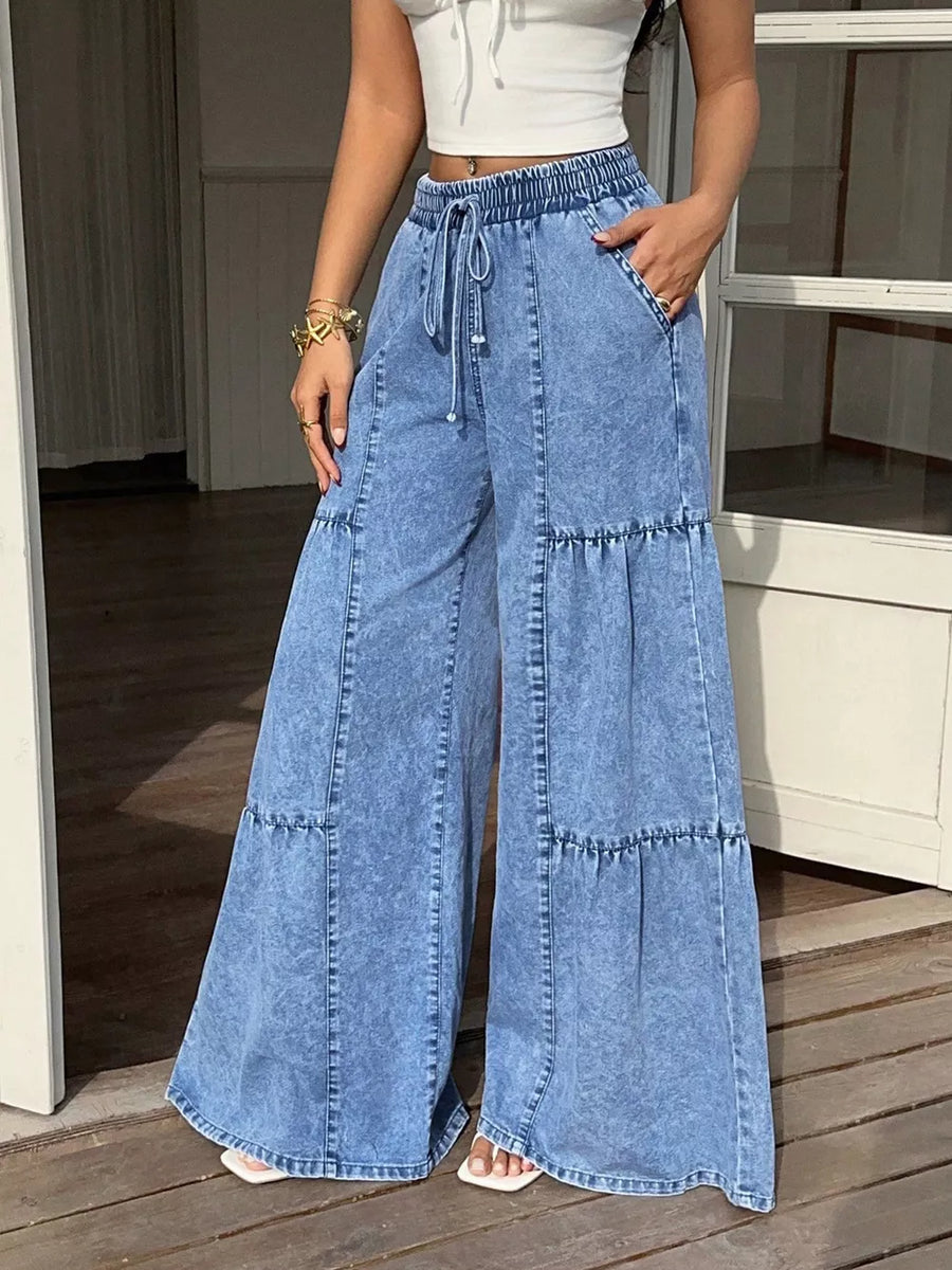 Wide Leg Tiered Jeans option 3
