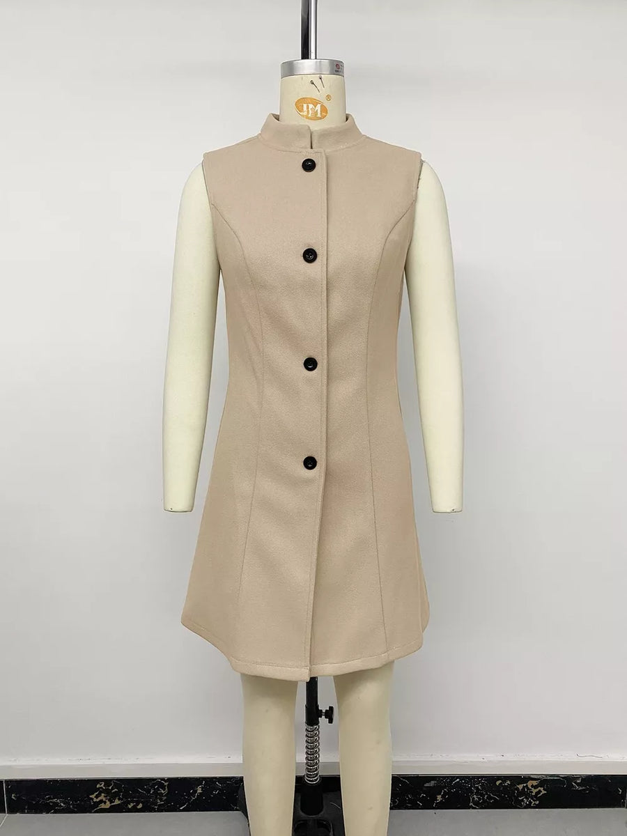Elegant Button-down Vest Coat option 9
