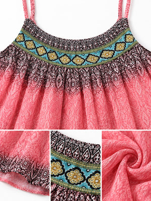 camisole in Purple with ethnic-print and plus-size