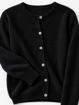 cardigan in Denim Blue with buttoned and hip-length