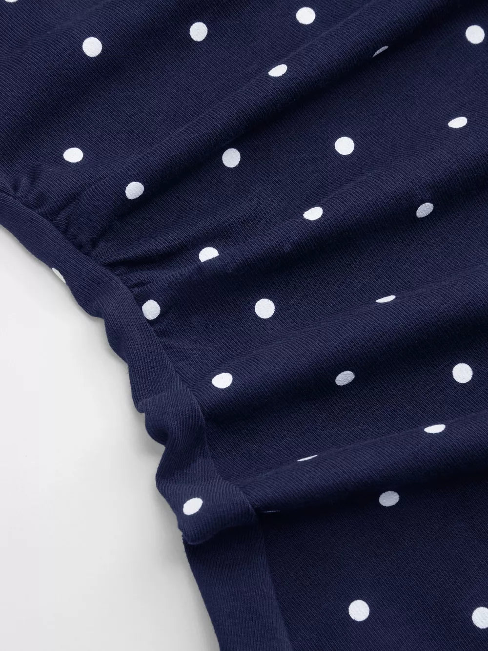 Polka Dot Flare Sleeve Mini Dress in Black with ruched