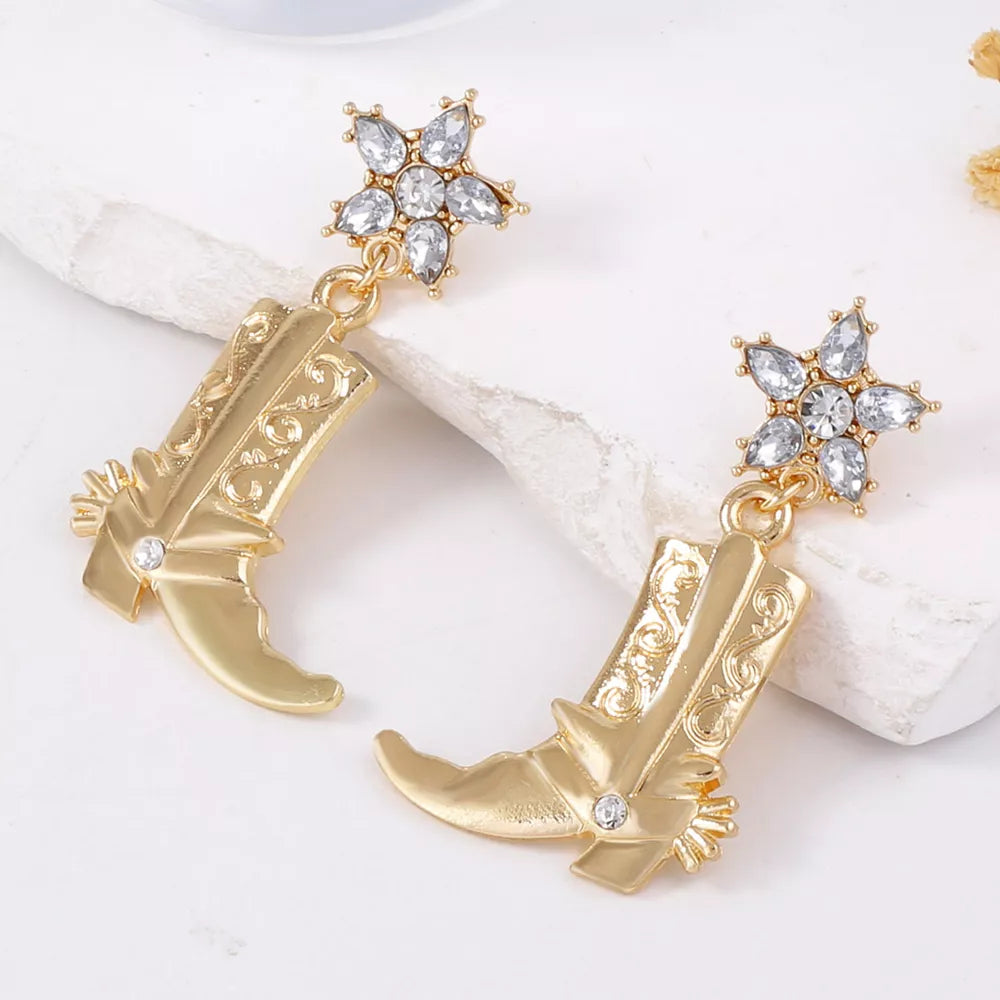 earrings in gold featuring dangle and not applicable fit