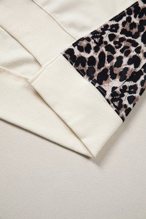 Leopard Patchwork Uneven Hem Short Sleeve Top option 7