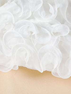 White baby cami with delicate ruffled organza detail