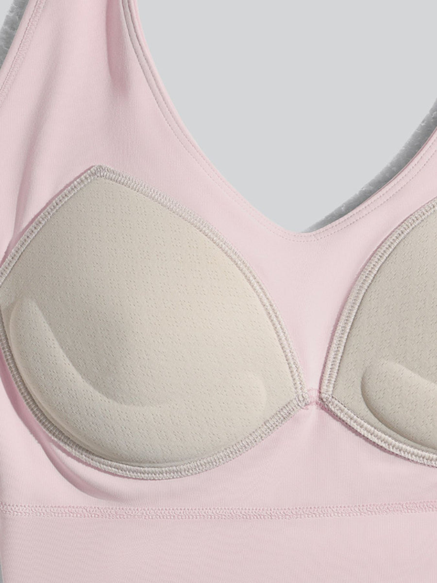 athleisure sports bra in blush pink with halter
