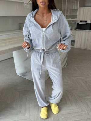 Pastel Blue relaxed tracksuit with hooded