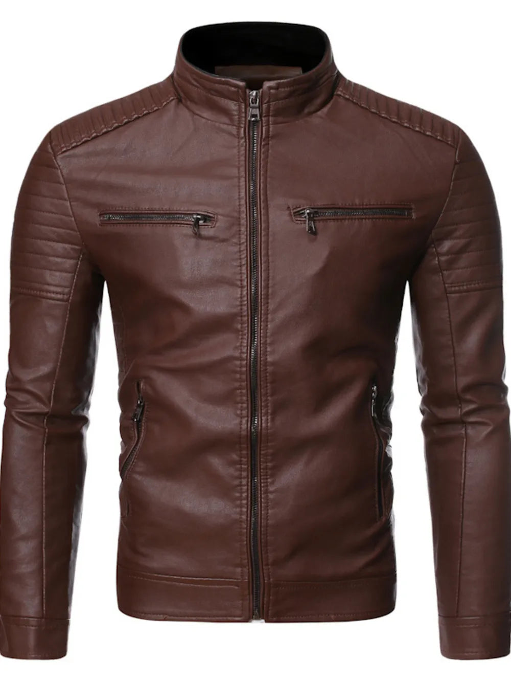 Yellow with Men's Plus Size Zip Up Motorcycle Jacket