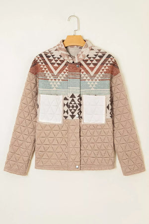 Aztec Quilted Patchwork Western Jacket option 9