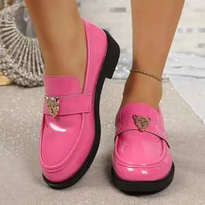 loafers in fuchsia featuring round toe and loafer fit