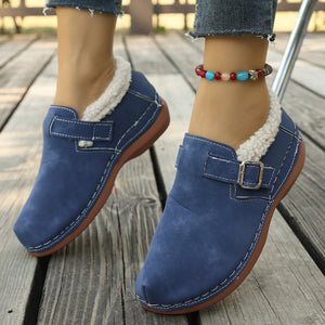Round Toe Flats Loafers in Black
