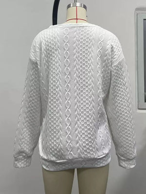 Textured Knit Crewneck Sweatshirt option 8