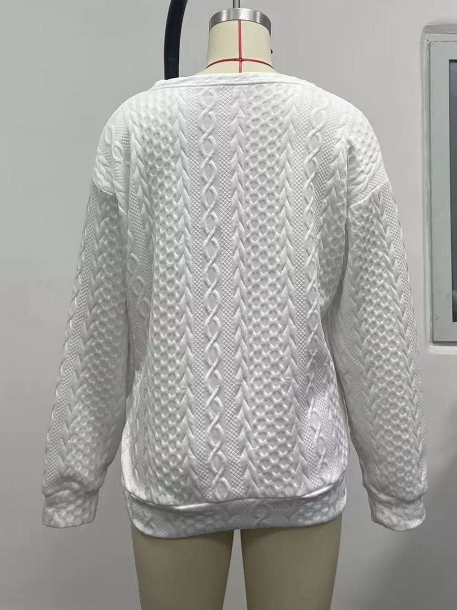 Textured Knit Crewneck Sweatshirt option 8