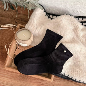 Dark Gray socks with ankle-length and elastic