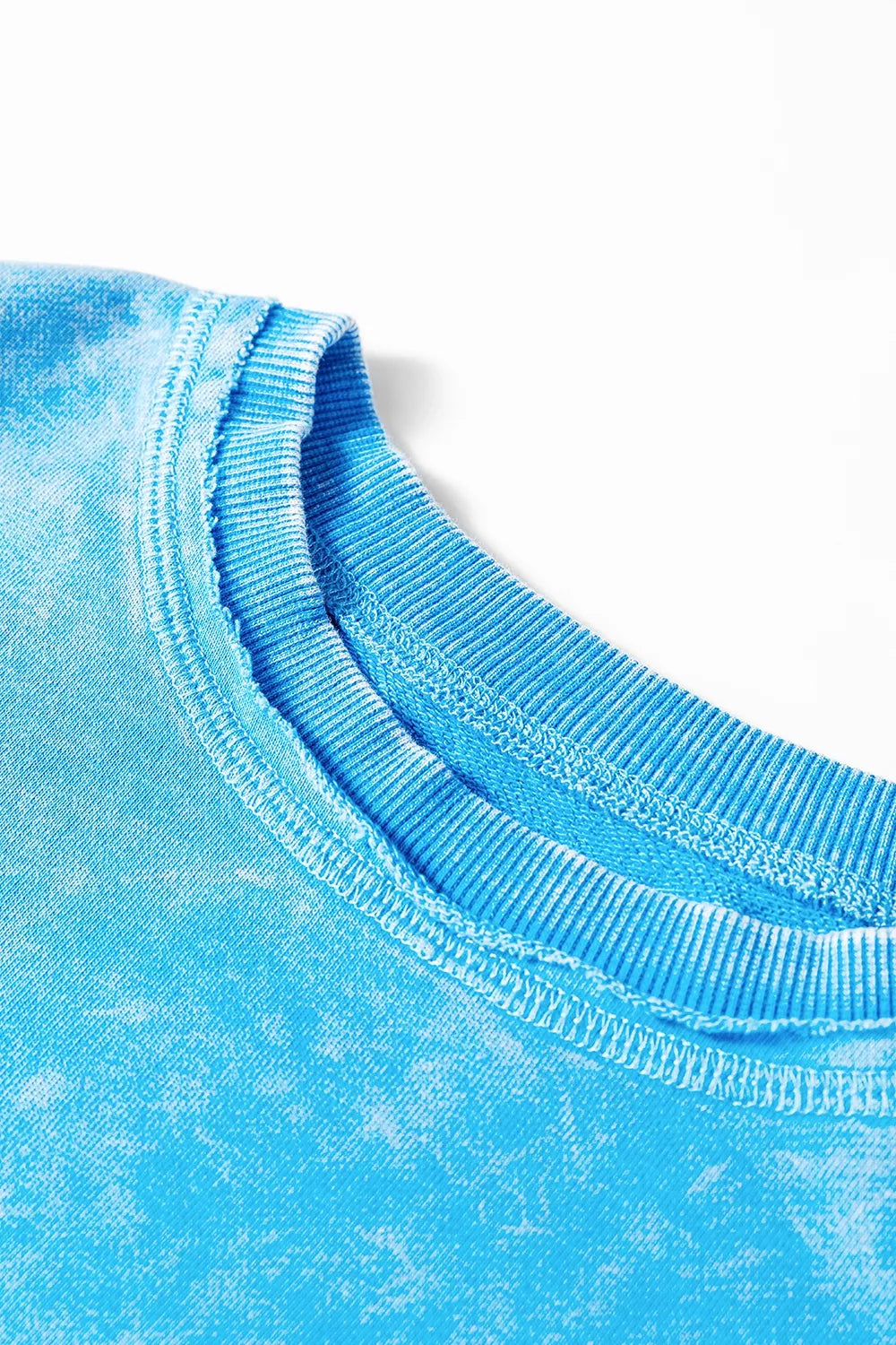 aqua blue oversized sweatshirt with crew neck
