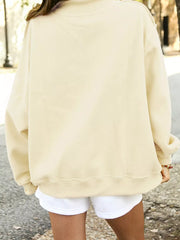 sweatshirt in Blush Pink with exposed seam and hip-length