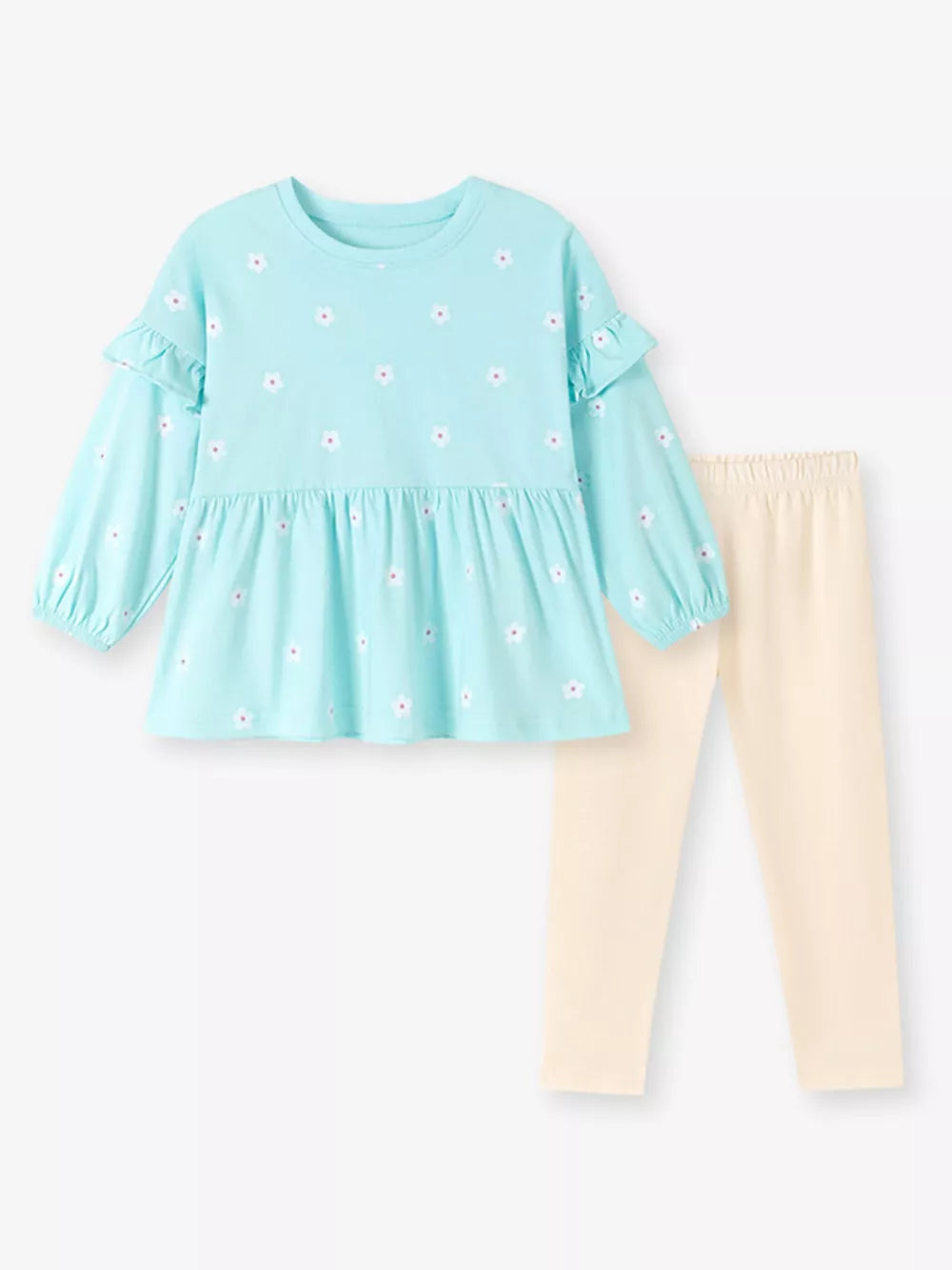cream peplum top featuring embroidered and ditsy floral