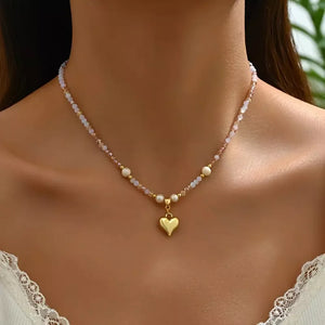 Synthetic Pearl,18K Gold-Plated,Alloy Care instructions: Avoid wearing during ex necklace in ivory with fitted silhouette