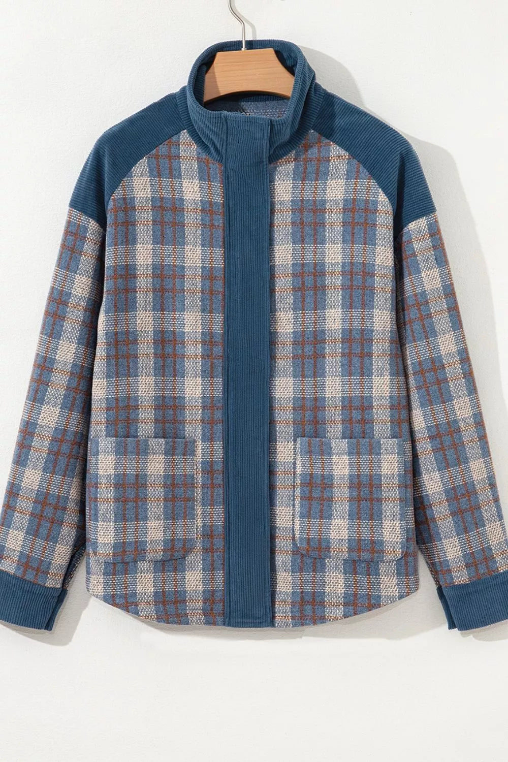 blue relaxed jacket with collared