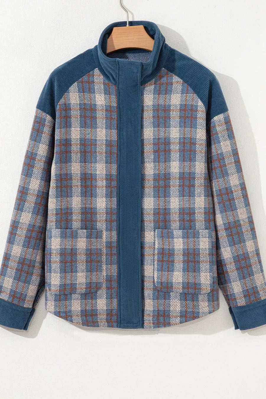 blue relaxed jacket with collared