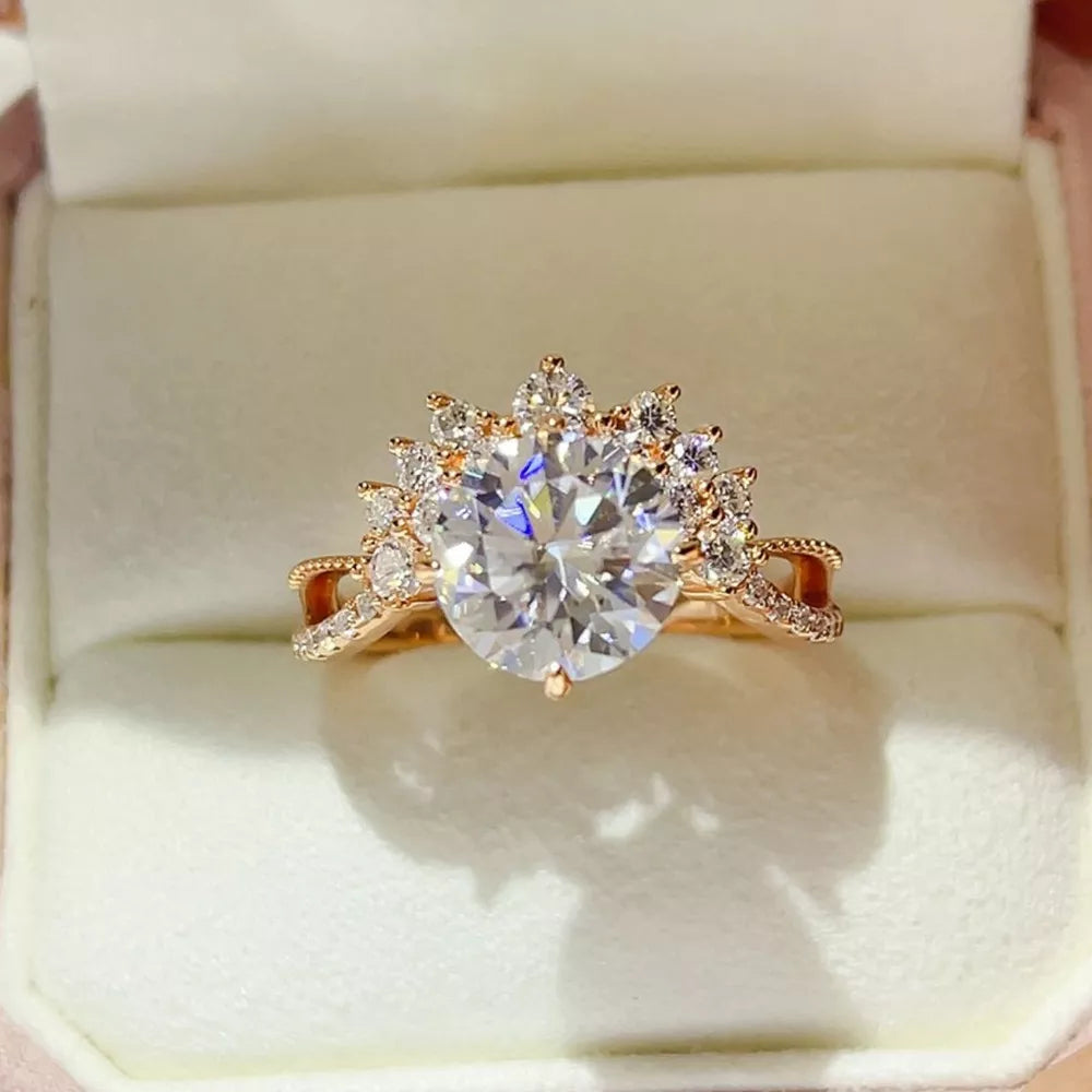 0.3 Carat Moissanite Sculpted Sterling Silver Ring