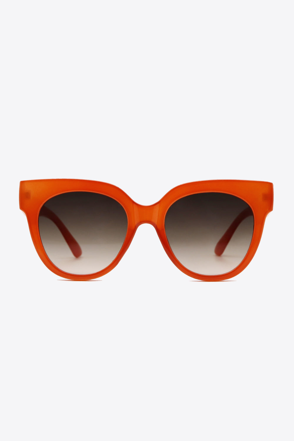 Sunset cat-eye sunglasses in deep red with gradient lenses