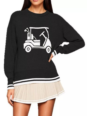 Yellow pullover sweater with hip-length and pullover
