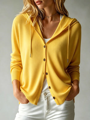modern cardigan in Apricot Color with hooded