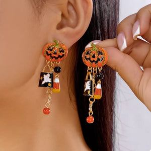 earrings in orange featuring dangle and irregular fit