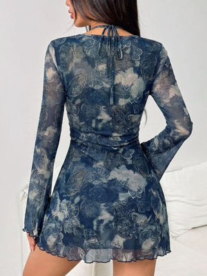 Navy mini dress with mini and pullover