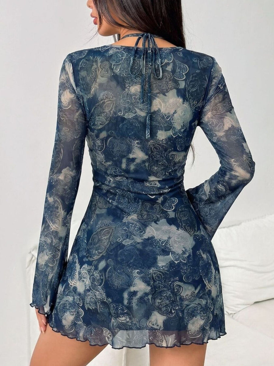 Navy mini dress with mini and pullover