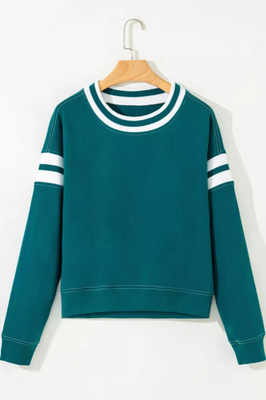 Contrast Striped Patchwork Sweatshirt option 8
