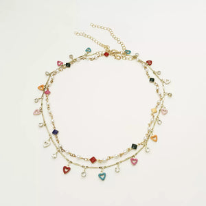 necklace featuring heart in Gold with Synthetic Pearl,18K Gold-Plated,Alloy,Resin,Zircon Care instructions: Avoid wear