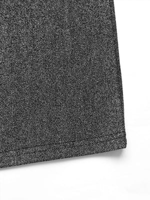 Gray glitter one shoulder wide-leg jumpsuit hem detail