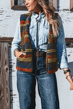 rust vest with fleece and sleeveless