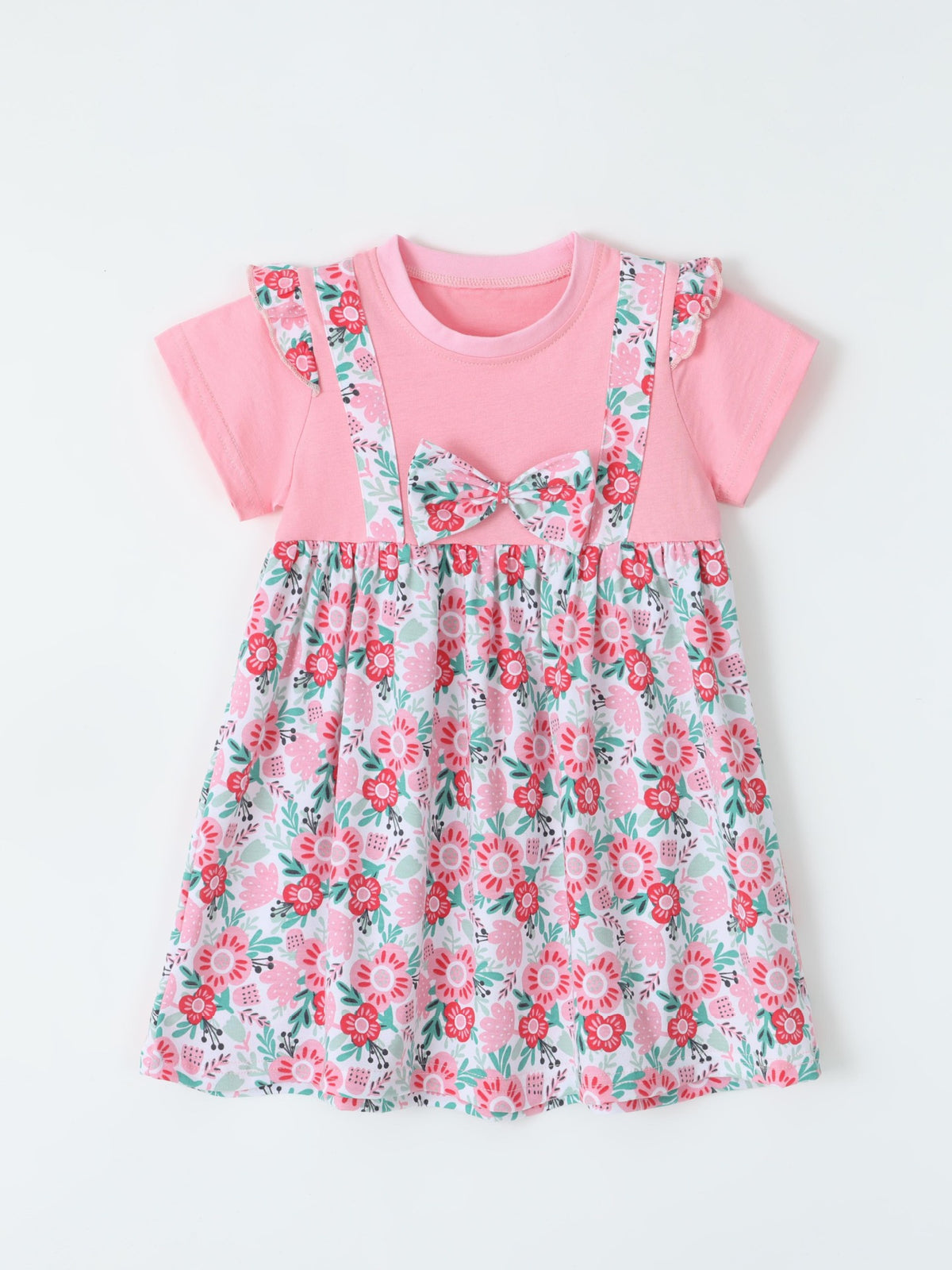 Children's Floral Print Bow Detail Dress