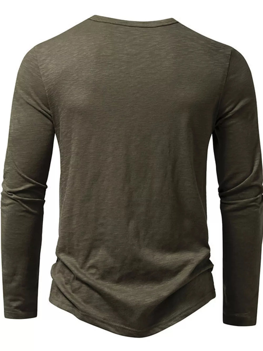 Men's Long Sleeve Henley T-shirt, view 11