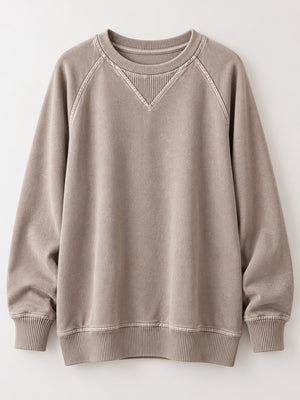 Apricot sweatshirt with hip-length and pullover