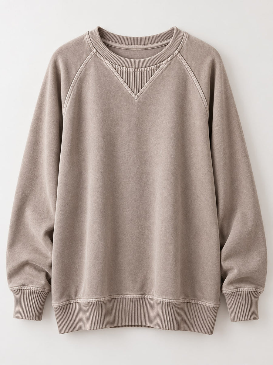 Apricot sweatshirt with hip-length and pullover
