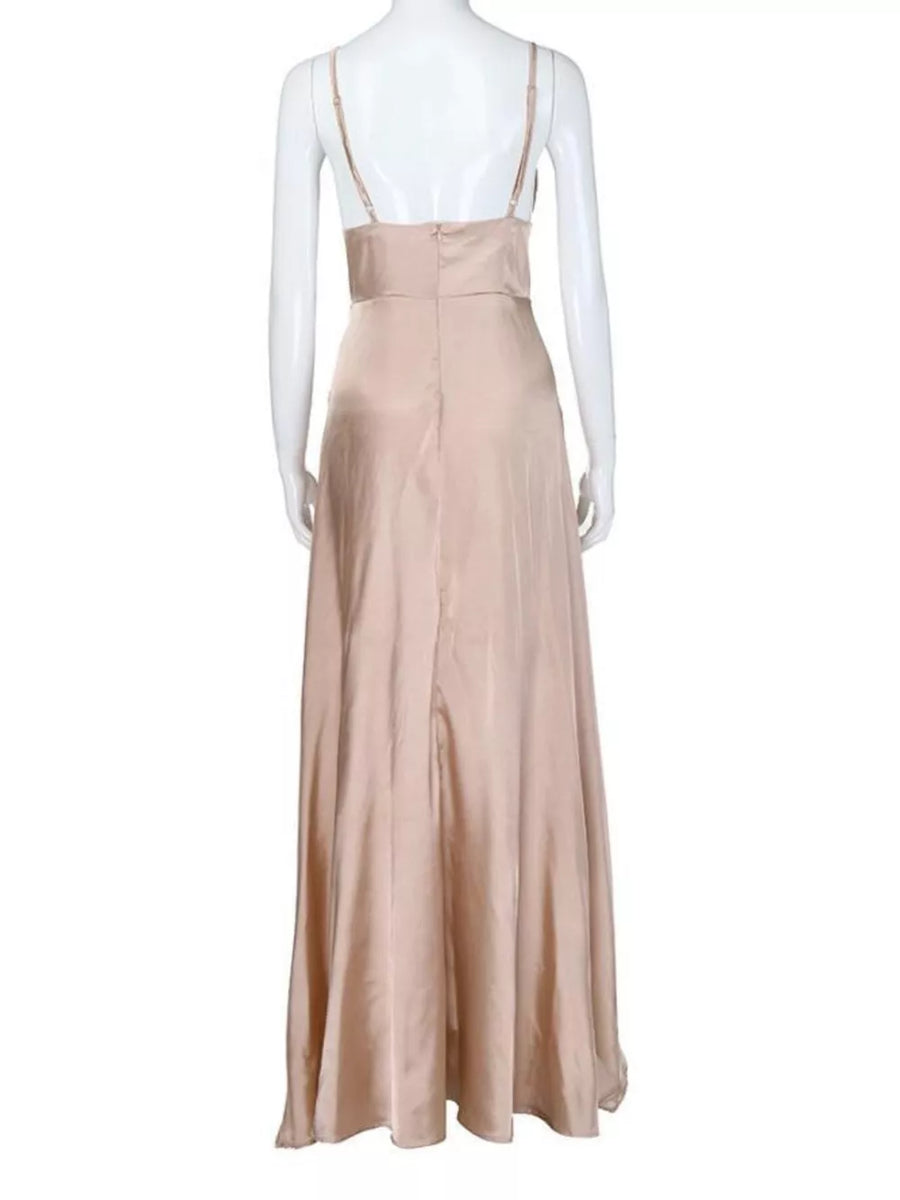 100% polyester Care instructions: Machine wash cold maxi dress in Water Blue with A-line silhouette