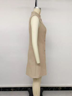 Elegant Button-down Vest Coat option 10